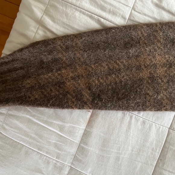 Everlane Brown Plaid boxy Alpaca Blend Cropped Cardigan Sweater Wmns Sz S EUC - Picture 5 of 6